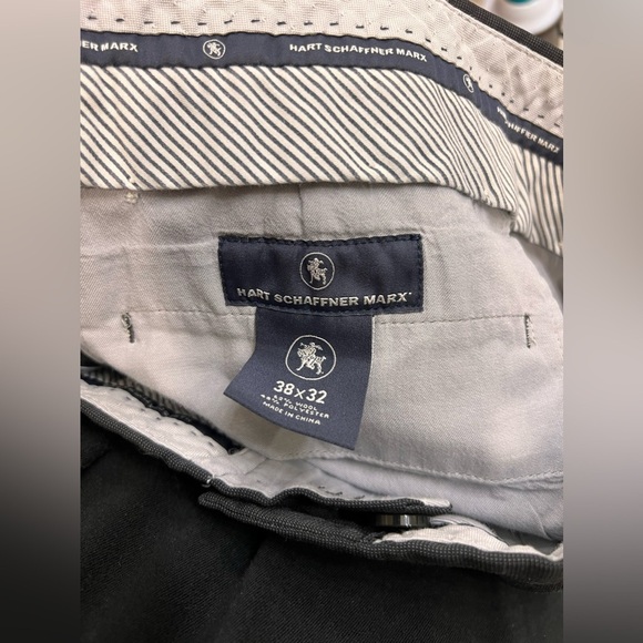 Hart Schaffner Marx Modern Fit Slacks Wool Blend Dark Grey Men's Size 38x32 - Picture 8 of 8